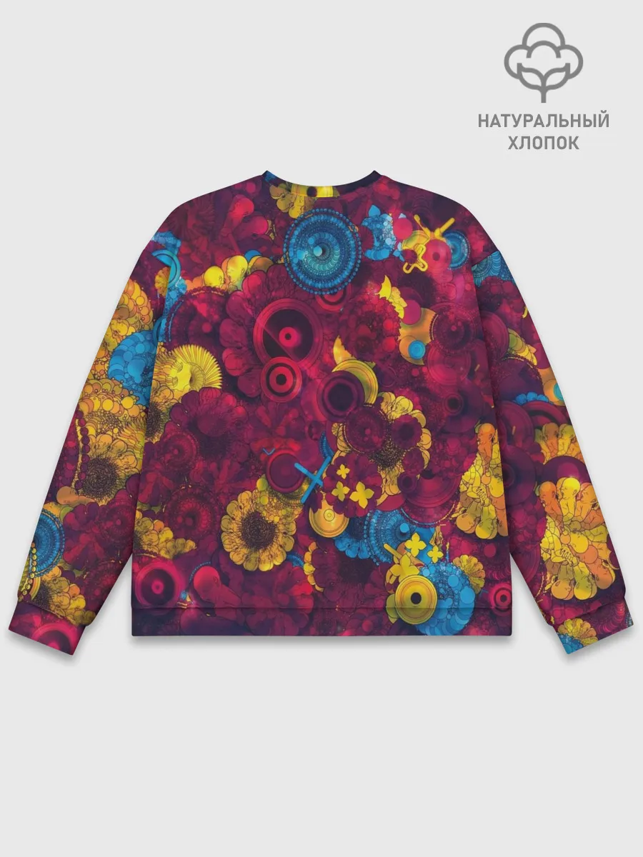 Мужской свитшот базовый / Цветы - шестеренки