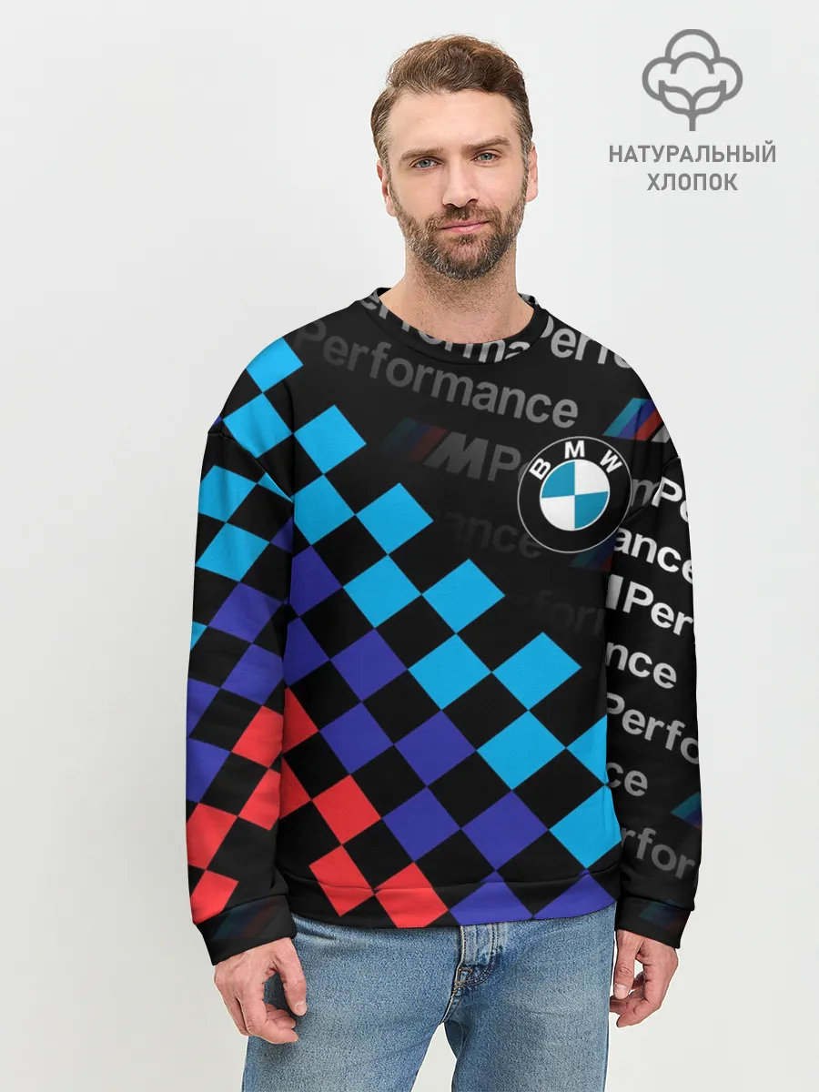 Мужской свитшот базовый / BMW / ФЛАГ/ M PERFORMANCE