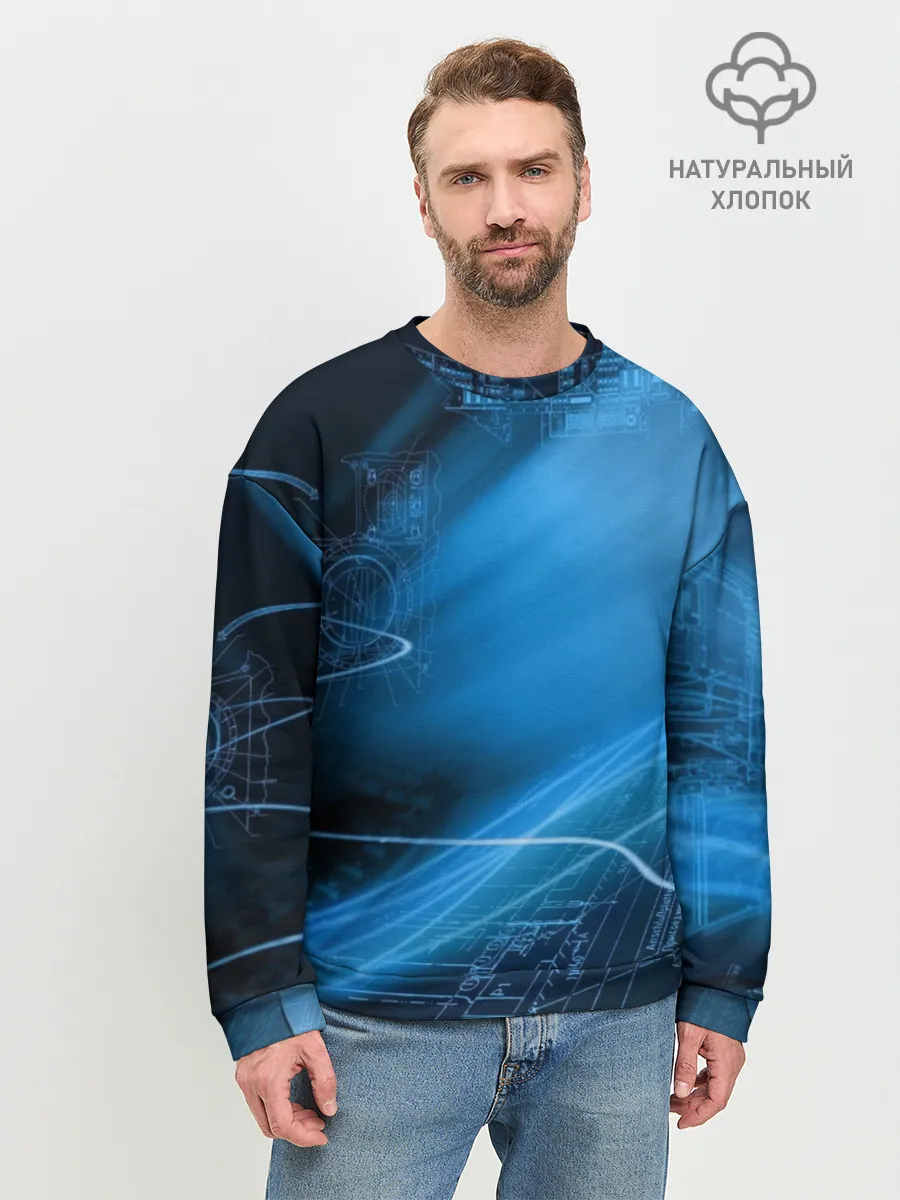 Мужской свитшот базовый / Чертеж