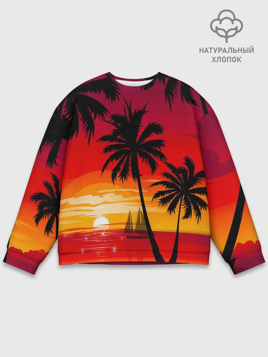 Мужской свитшот базовый / Гавайский закат