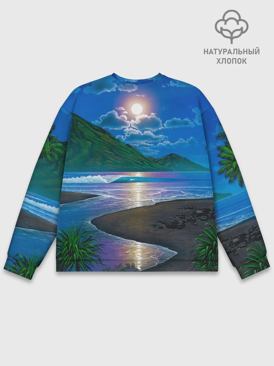 Мужской свитшот базовый / Гавайский пейзаж