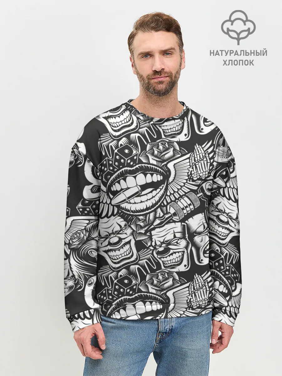Мужской свитшот базовый / Тату ретро