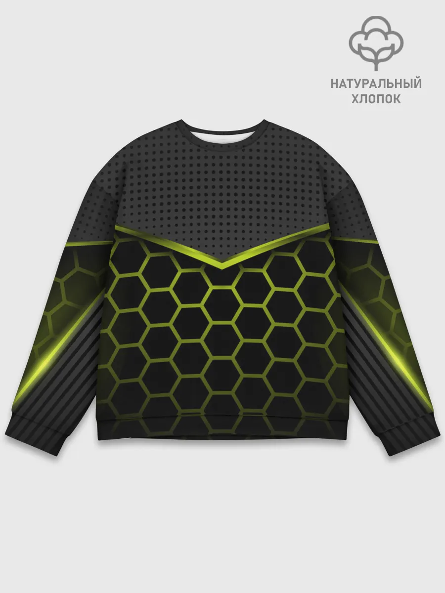 Мужской свитшот базовый / 3D СОТЫ / ОБЪЕМНАЯ БРОНЯ