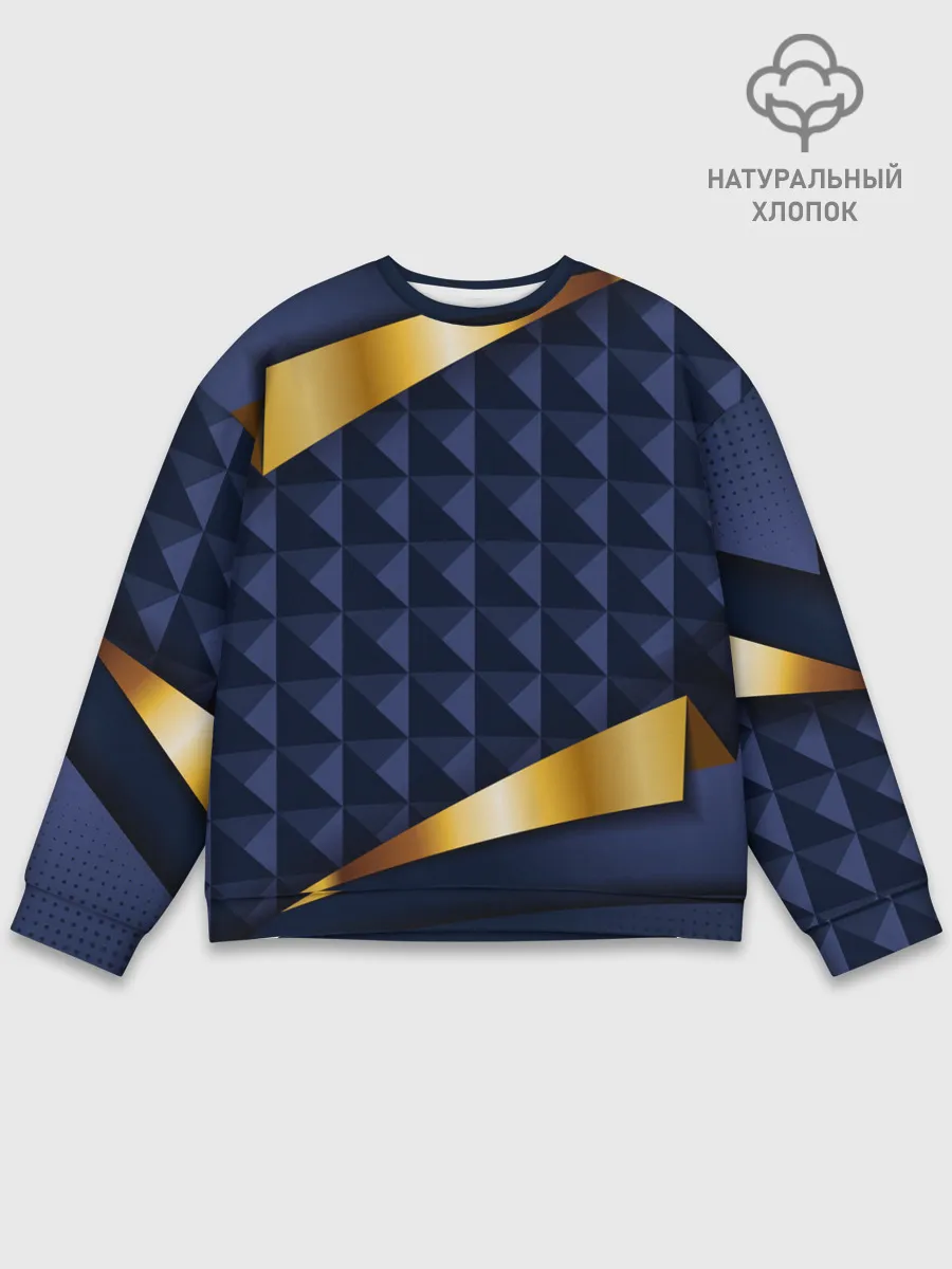 Мужской свитшот базовый / 3D плитки с золотыми вставками