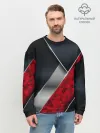 Мужской свитшот базовый / 3D BLACK AND RED METAL