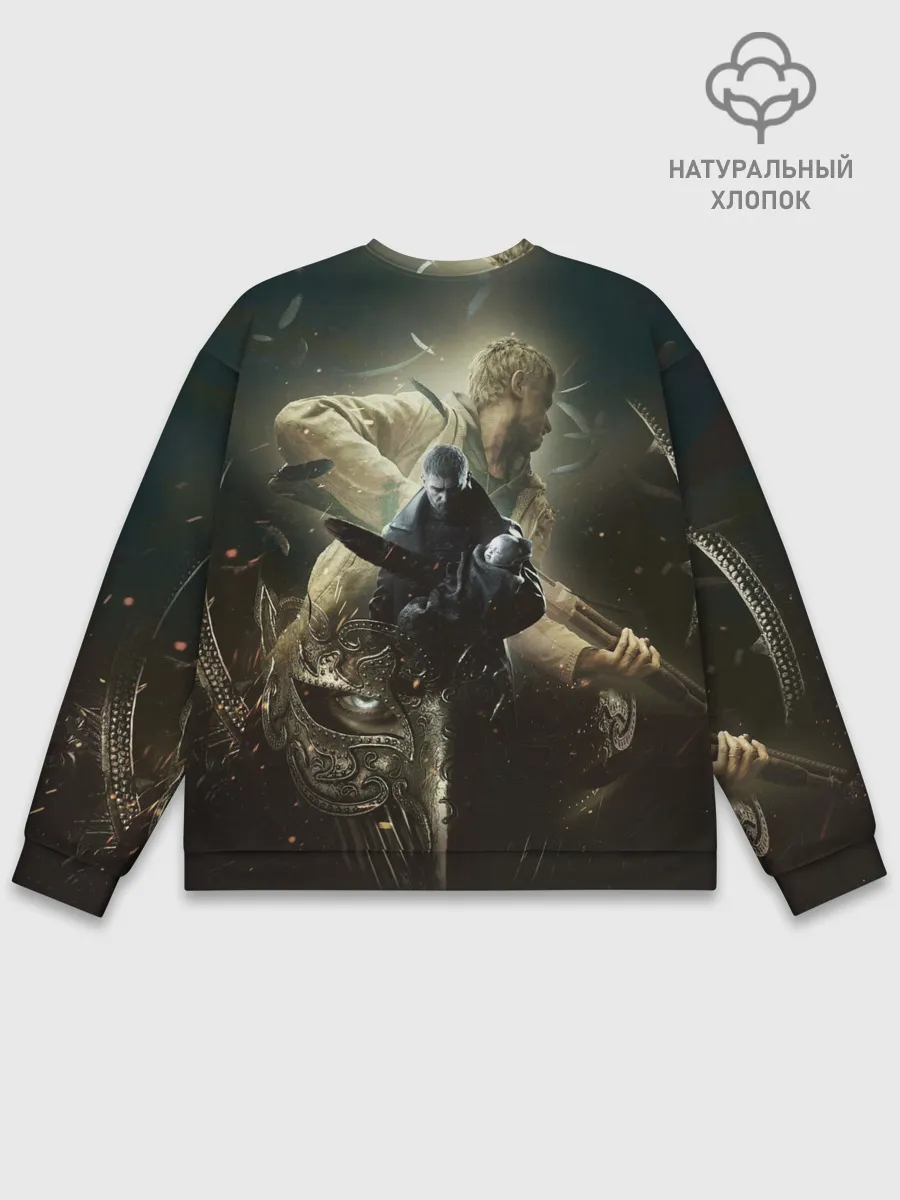 Мужской свитшот базовый / Итан,Крис и деревня RE8