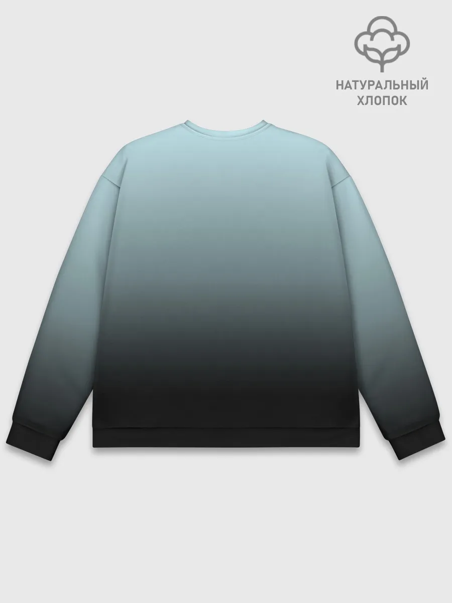 Мужской свитшот базовый / Black and Blue gradient