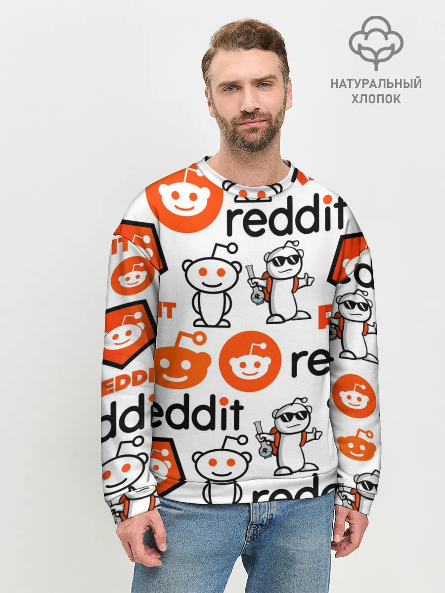 Мужской свитшот базовый / REDDIT / РЕДДИТ / ЛОГОБОМБИНГ
