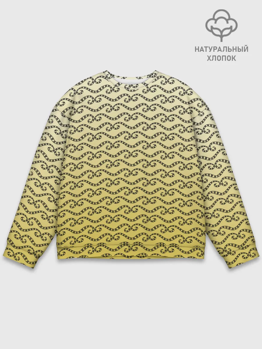 Мужской свитшот базовый / рисованный узор усы червячки