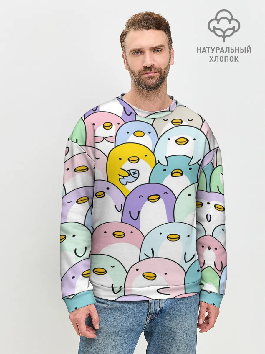 Мужской свитшот базовый / Пингвины