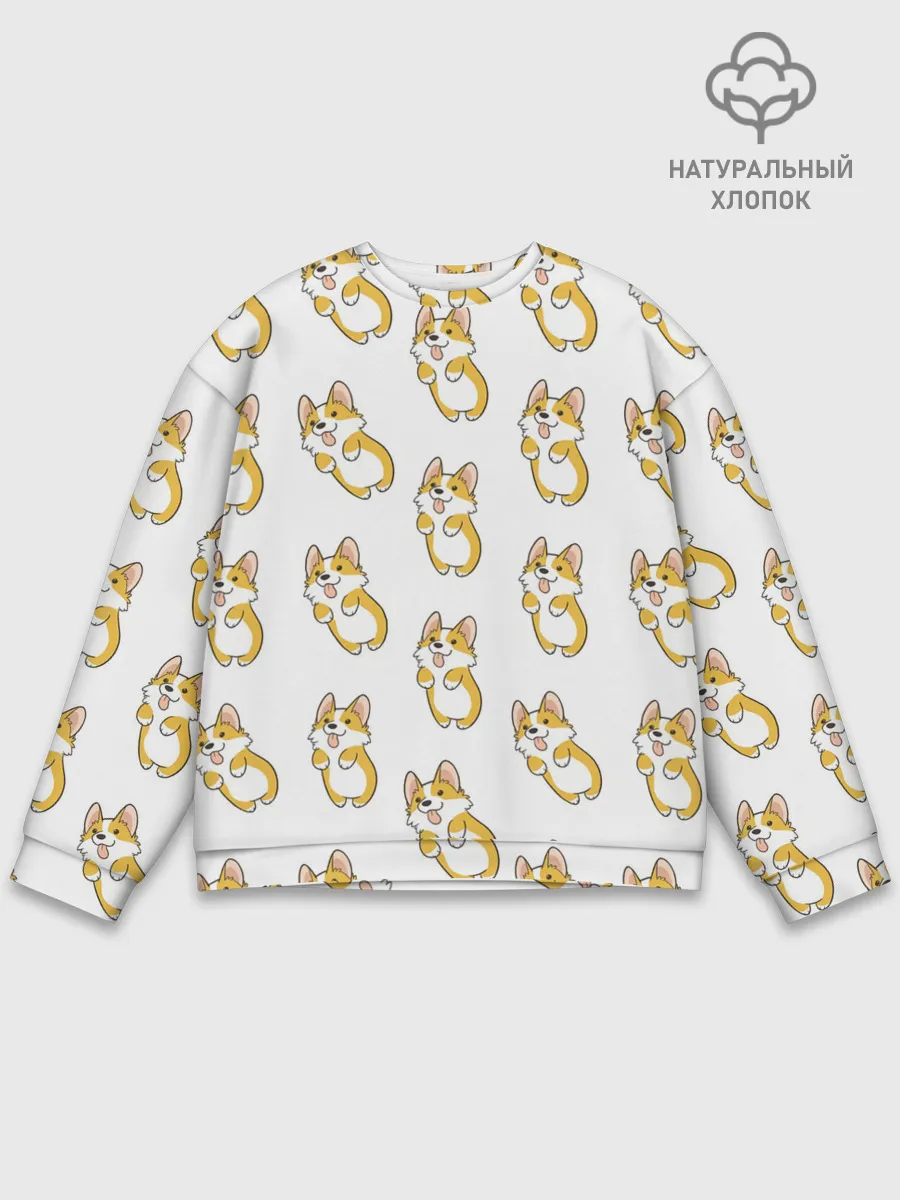 Мужской свитшот базовый / Собаки | Корги