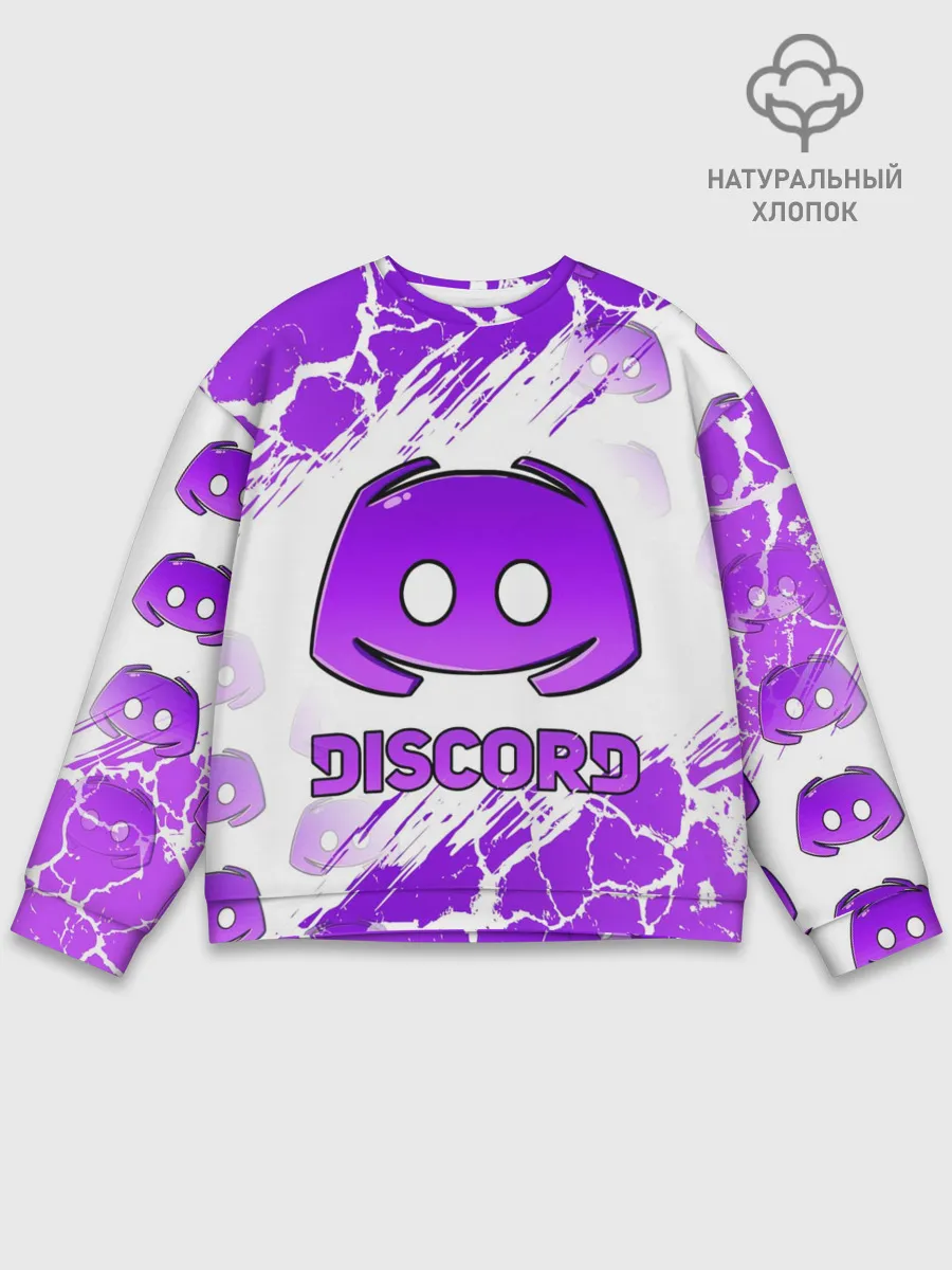 Мужской свитшот базовый / DISCORD / ДИСКОРД / ТРЕЩИНЫ