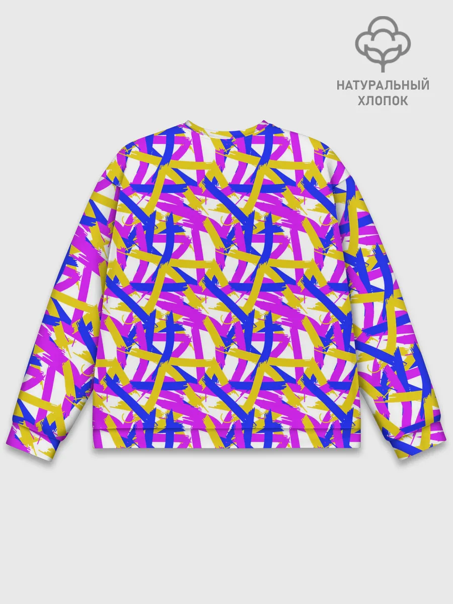 Мужской свитшот базовый / абстракция из ярких полос