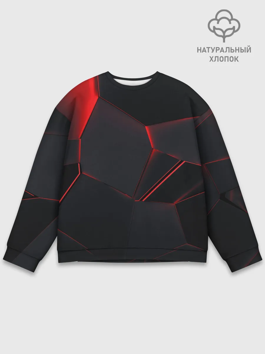 Мужской свитшот базовый / Красные плиты 3D