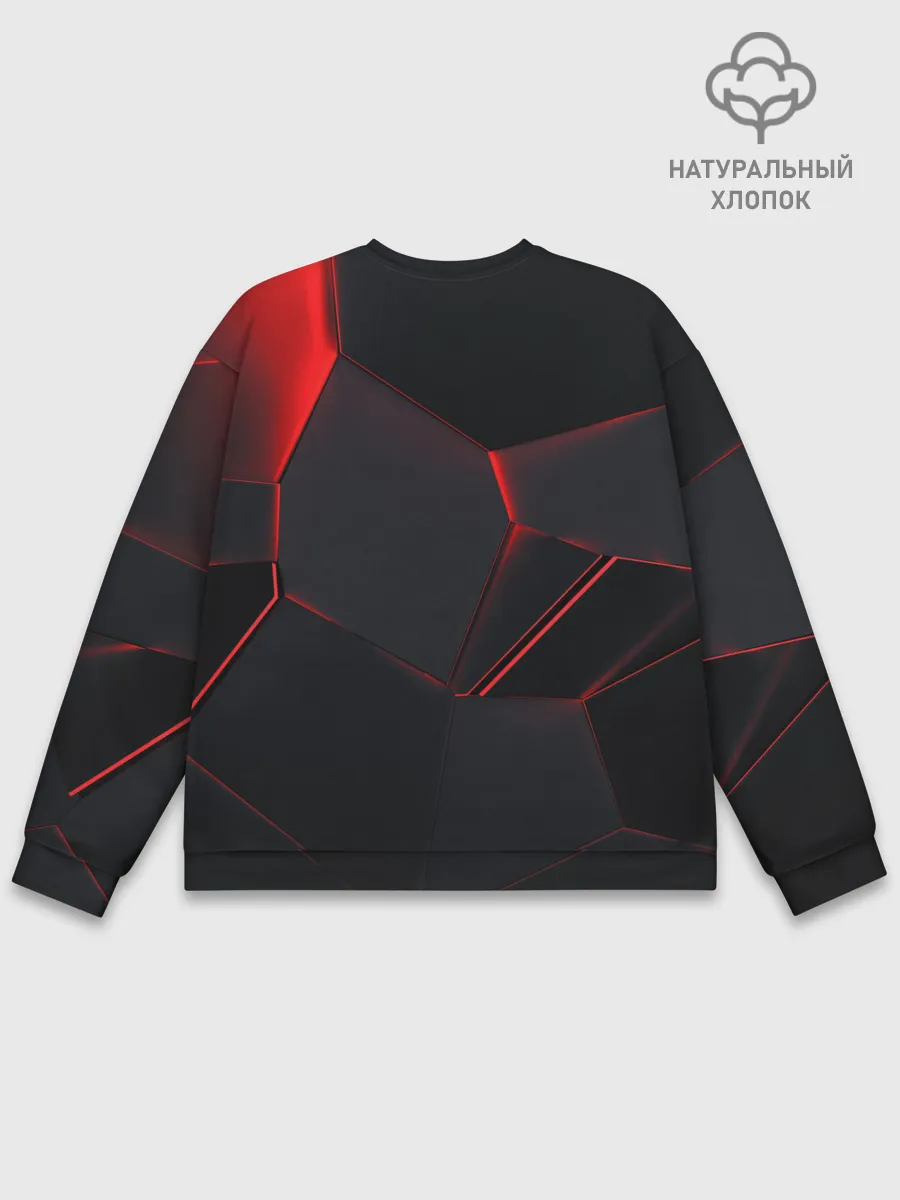 Мужской свитшот базовый / Красные плиты 3D