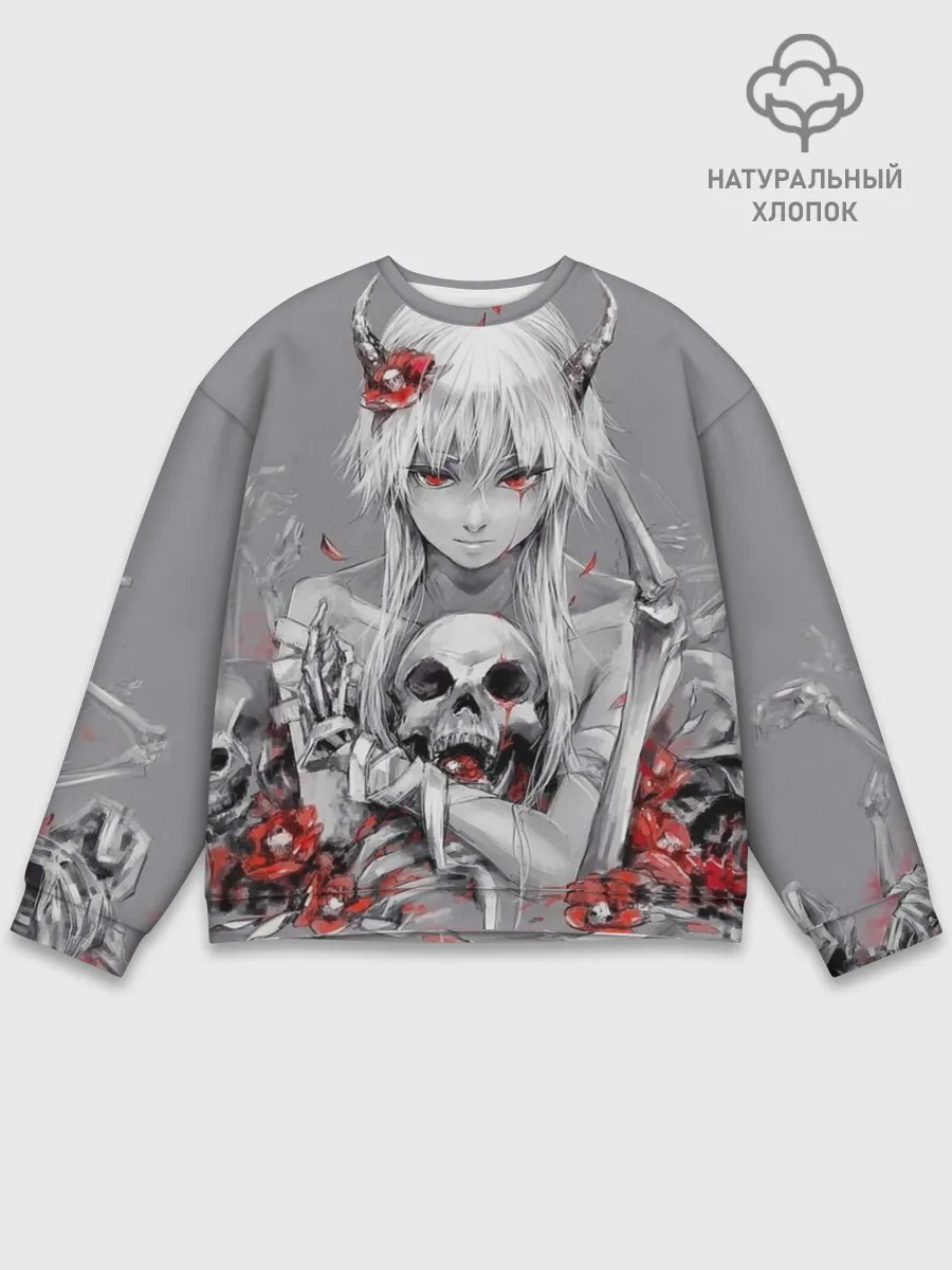 Мужской свитшот базовый / Девушка с черепом