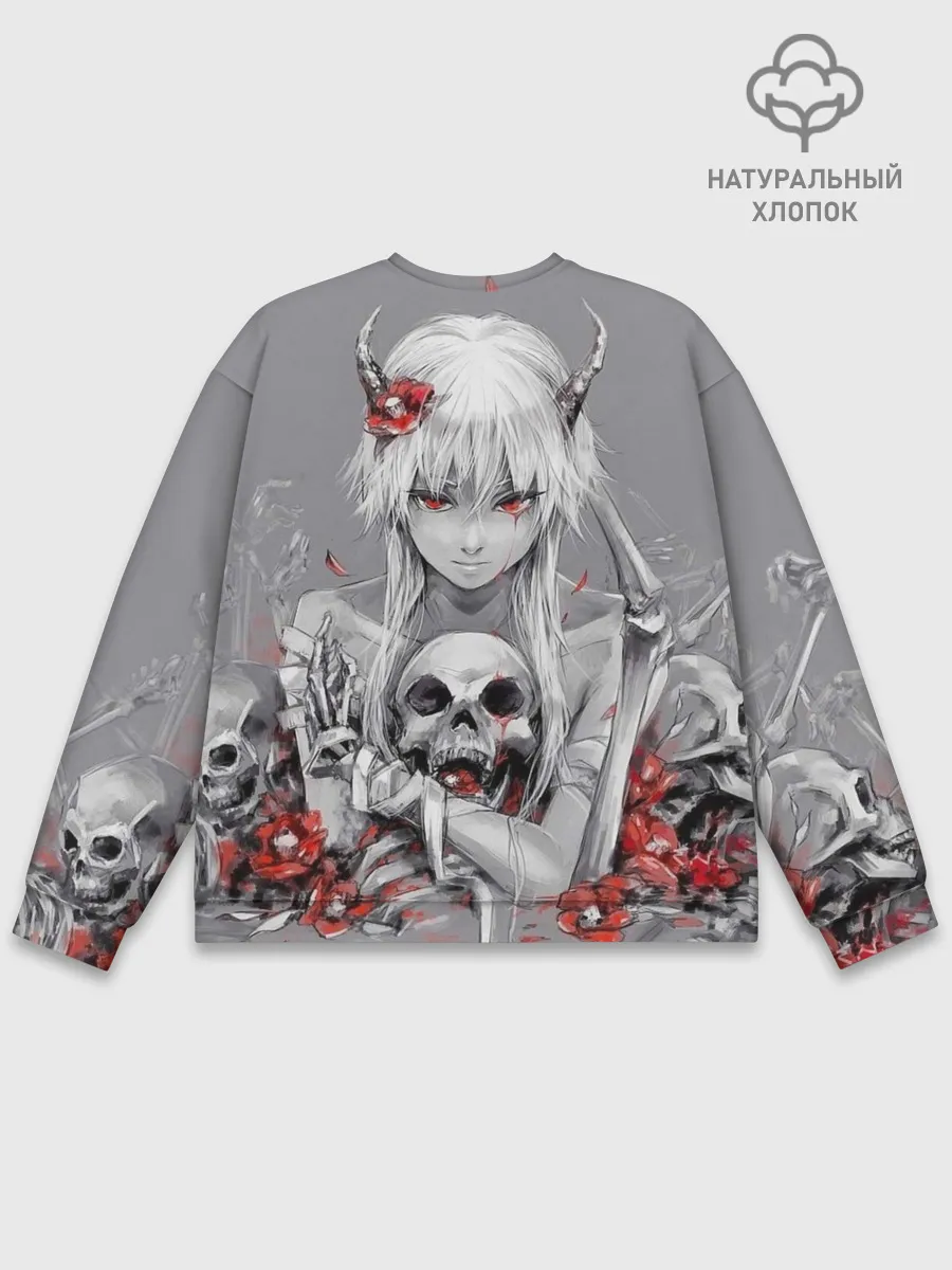 Мужской свитшот базовый / Девушка с черепом