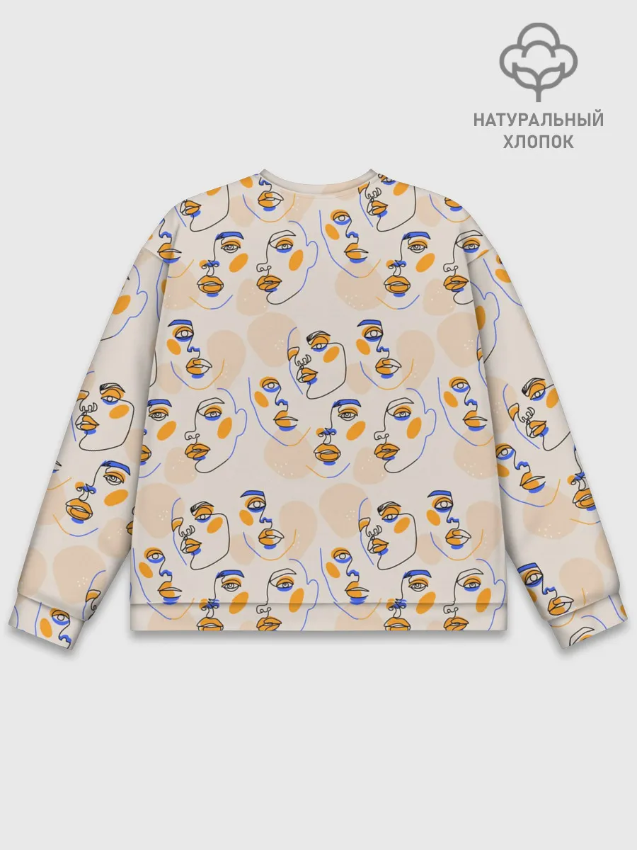 Мужской свитшот базовый / Лица в графике