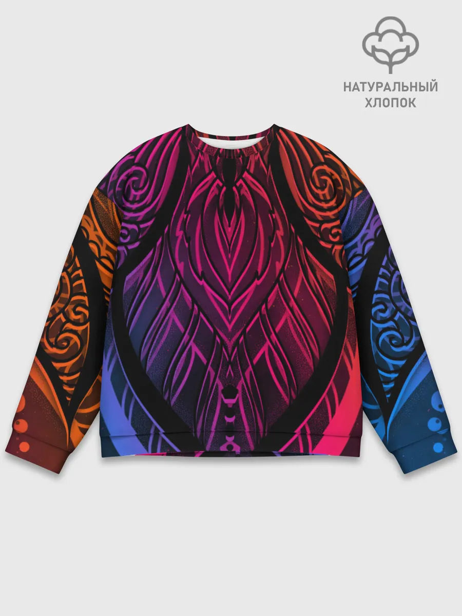 Мужской свитшот базовый / Фиолетовый узор 3D