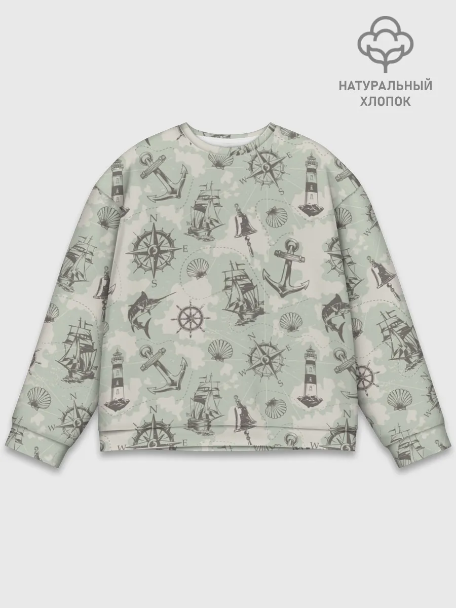 Мужской свитшот базовый / Морская карта