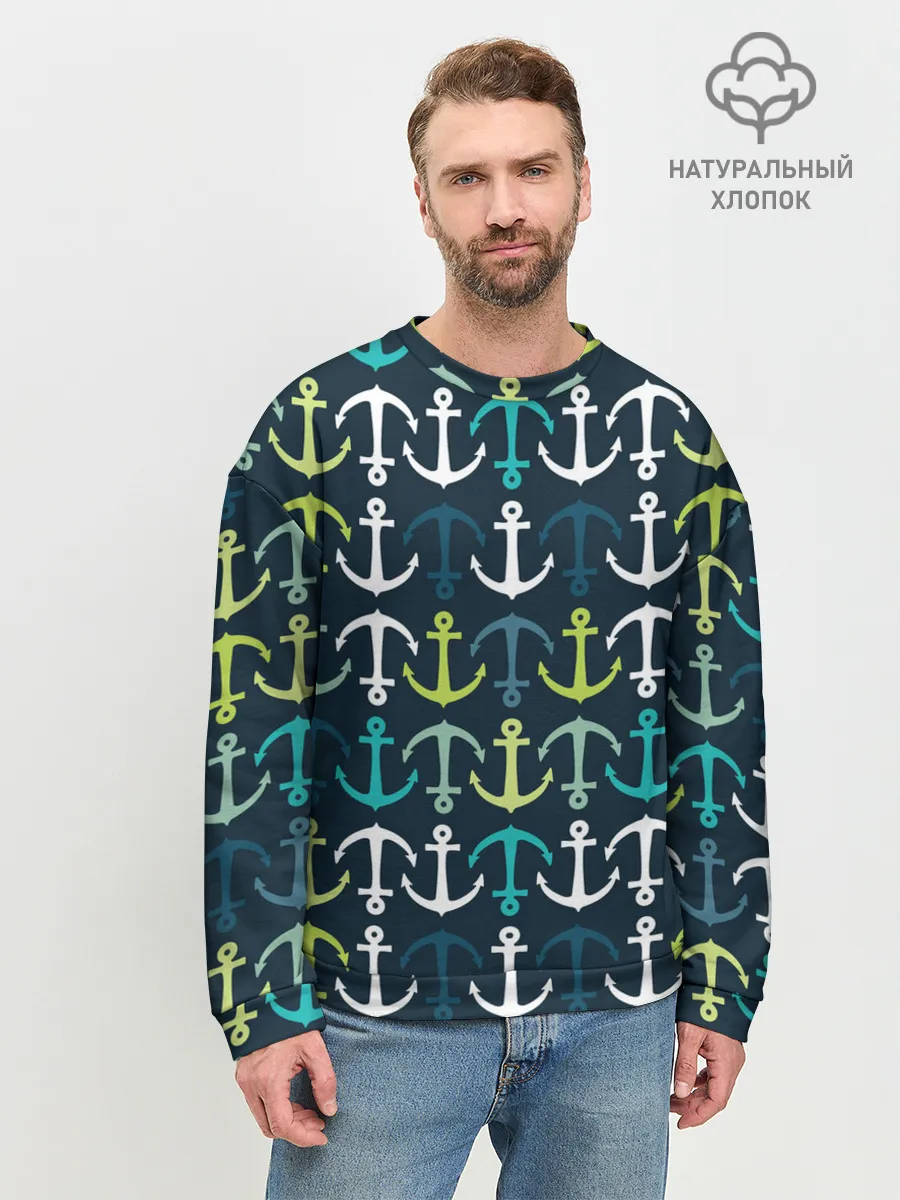 Мужской свитшот базовый / Якоря