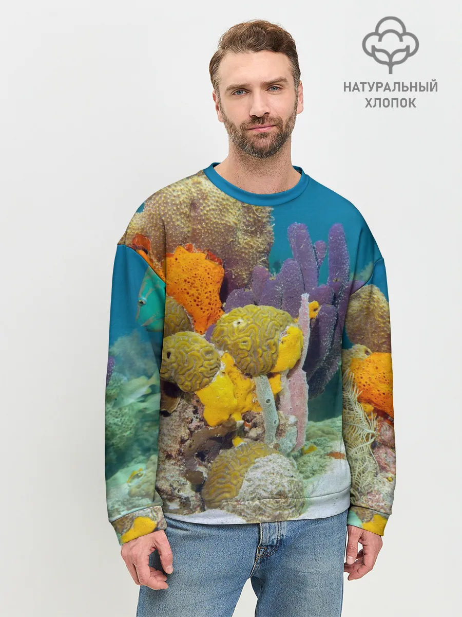 Мужской свитшот базовый / Морской мир