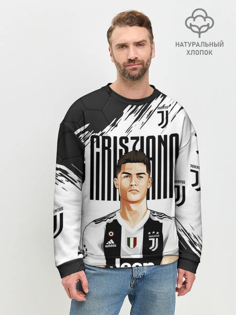 Мужской свитшот базовый / КРИШТИАНУ РОНАЛДУ / ЮВЕНТУС