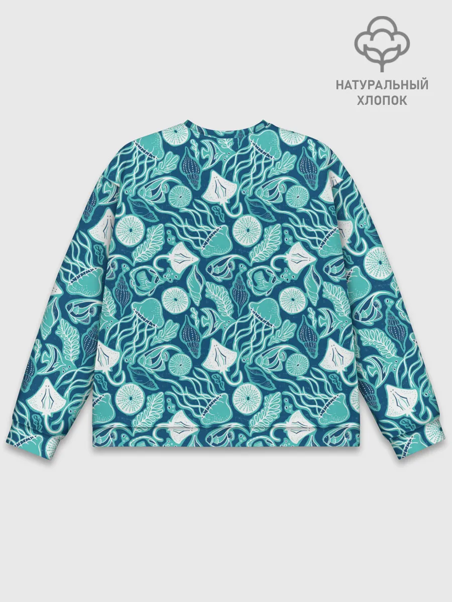 Мужской свитшот базовый / Скаты и медузы