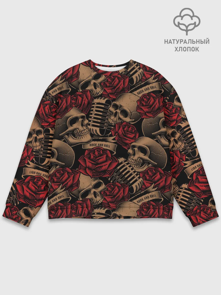 Мужской свитшот базовый / Черепа Рок-н-ролл