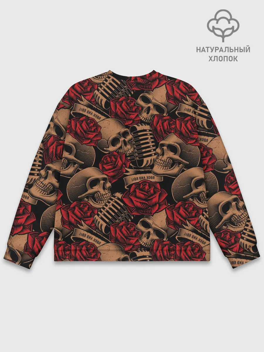 Мужской свитшот базовый / Черепа Рок-н-ролл