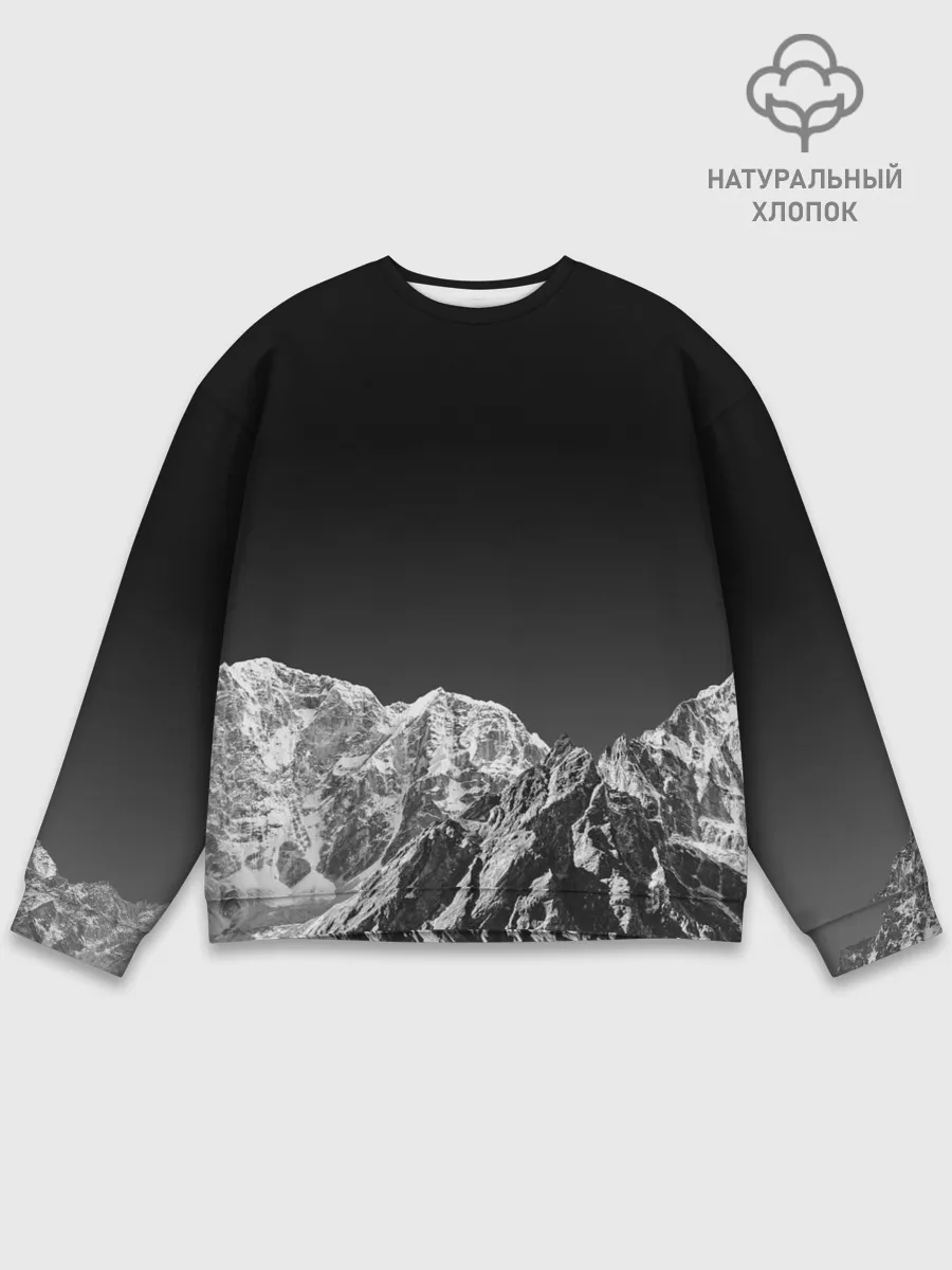 Мужской свитшот базовый / ГОРЫ В МОЕМ СЕРДЦЕ | КАМУФЛЯЖ