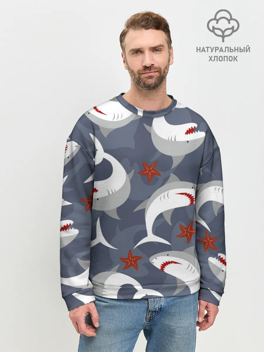 Мужской свитшот базовый / Акулы