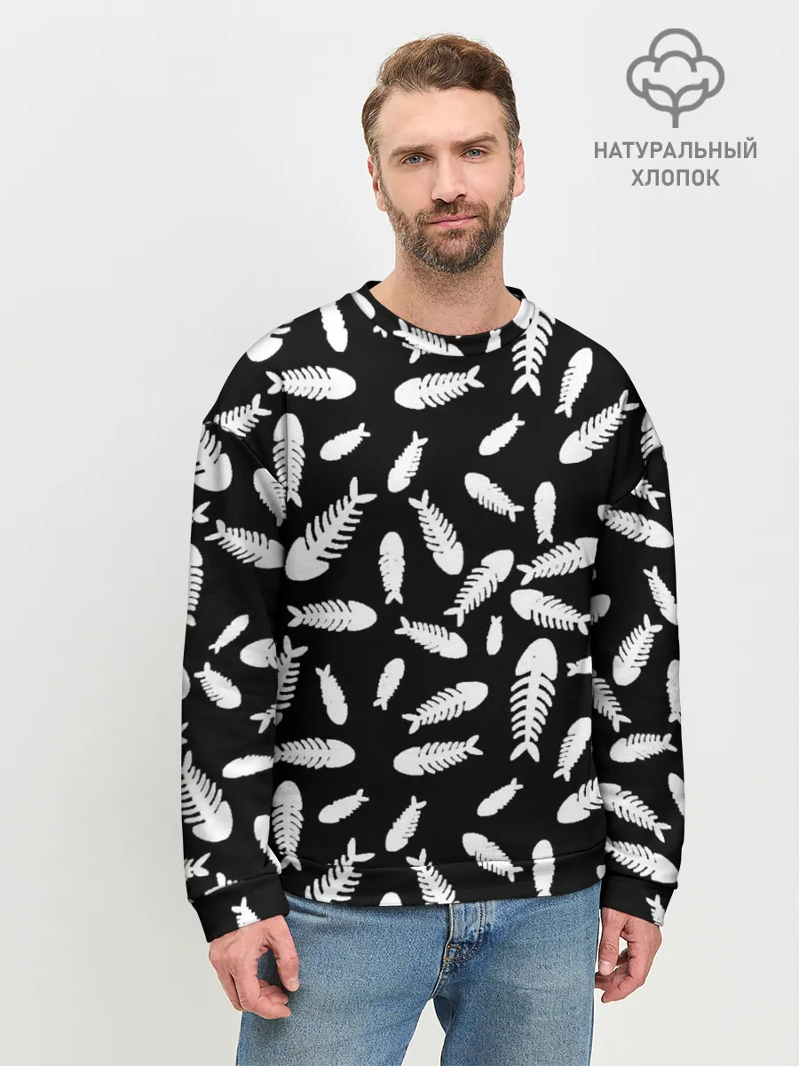 Мужской свитшот базовый / Скелеты рыб