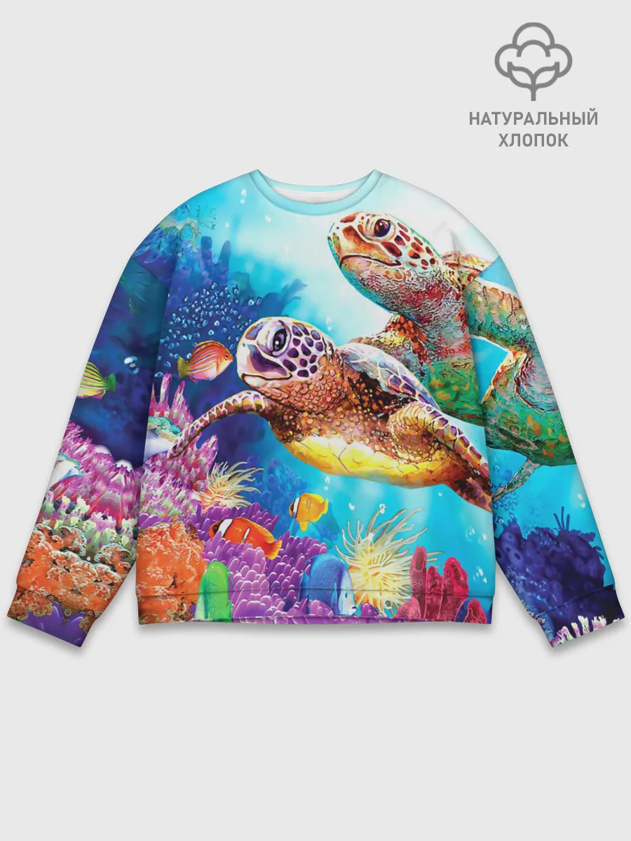 Мужской свитшот базовый / Морские черепахи