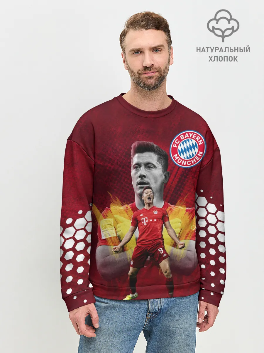 Мужской свитшот базовый / РОБЕРТ ЛЕВАНДОВСКИ / БАВАРИЯ