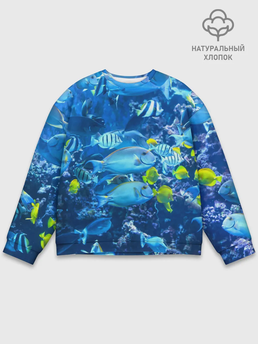 Мужской свитшот базовый / Коралловые рыбки