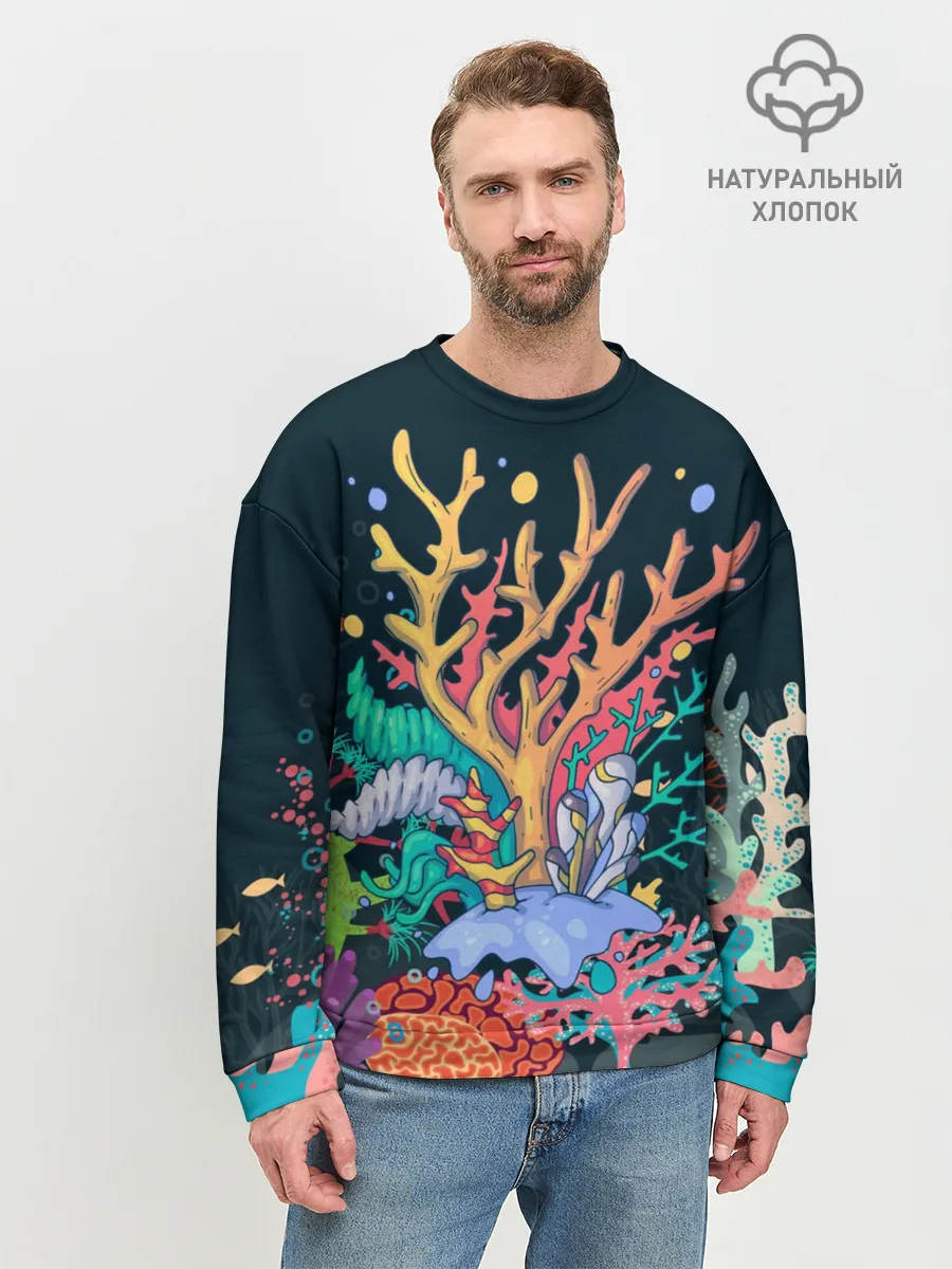 Мужской свитшот базовый / Морской пейзаж