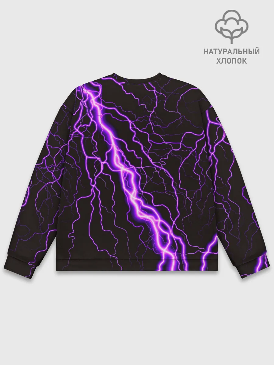 Мужской свитшот базовый / GENSHIN IMPACT МОЛНИЯ НЕОН