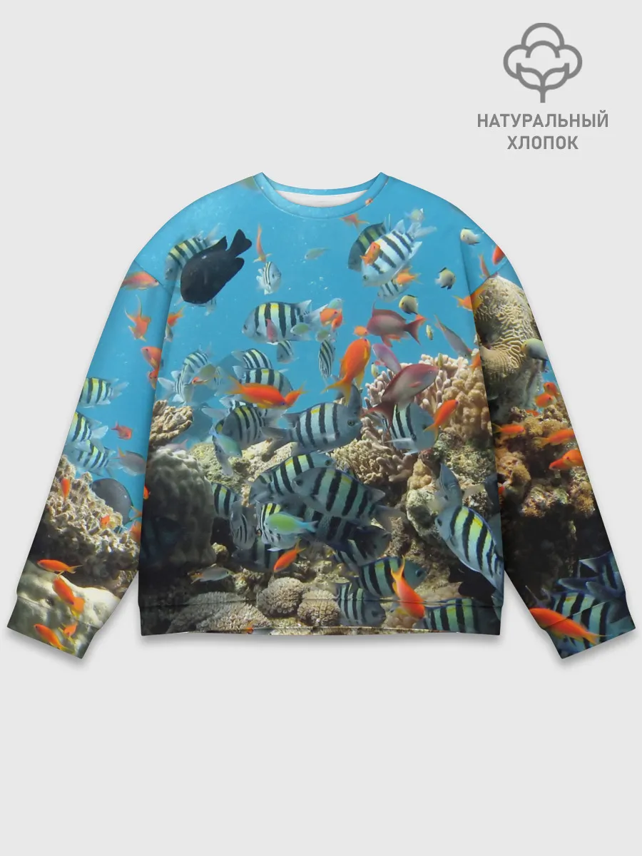 Мужской свитшот базовый / Коралловые рыбки