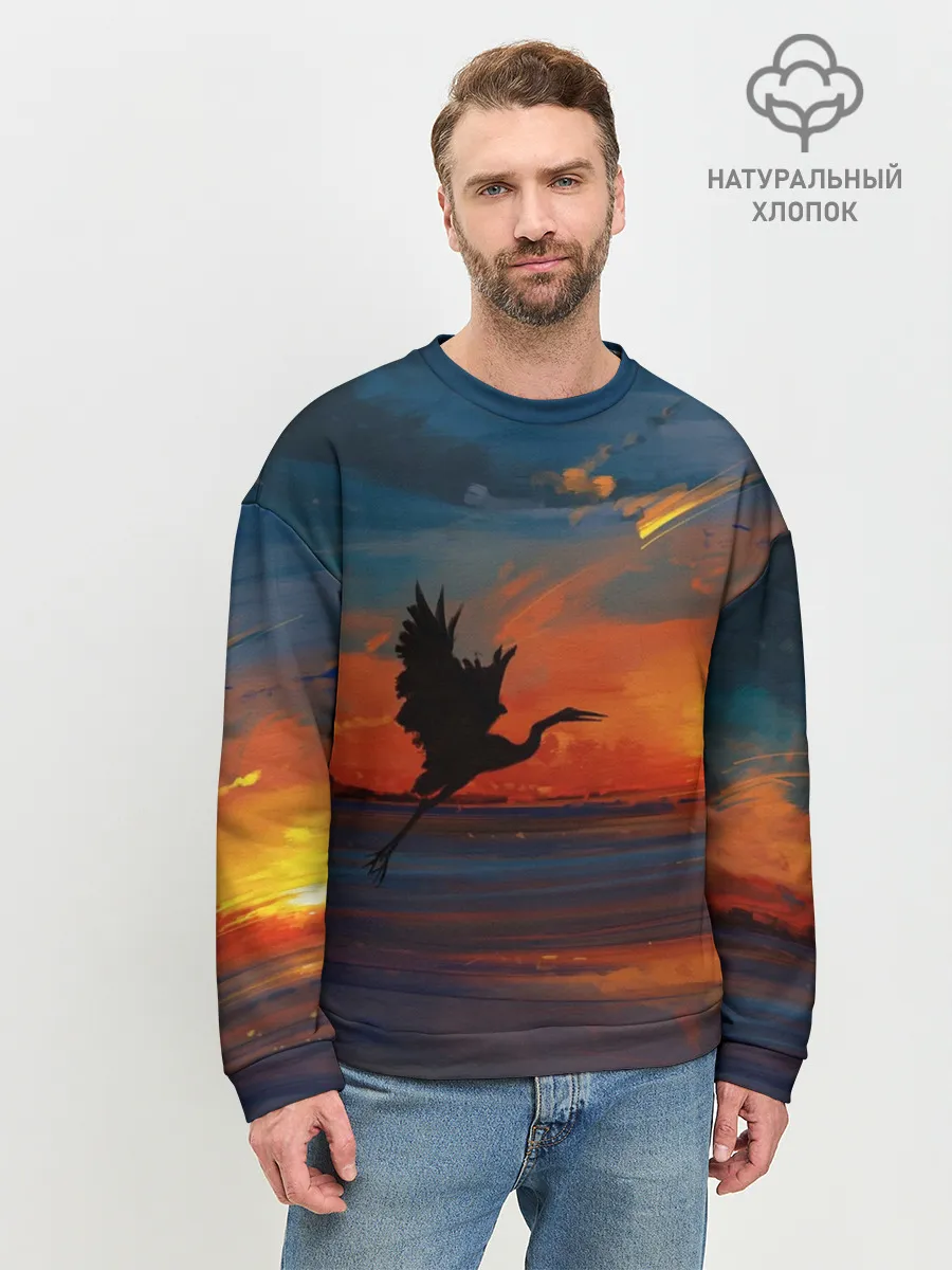 Мужской свитшот базовый / Прибрежный закат