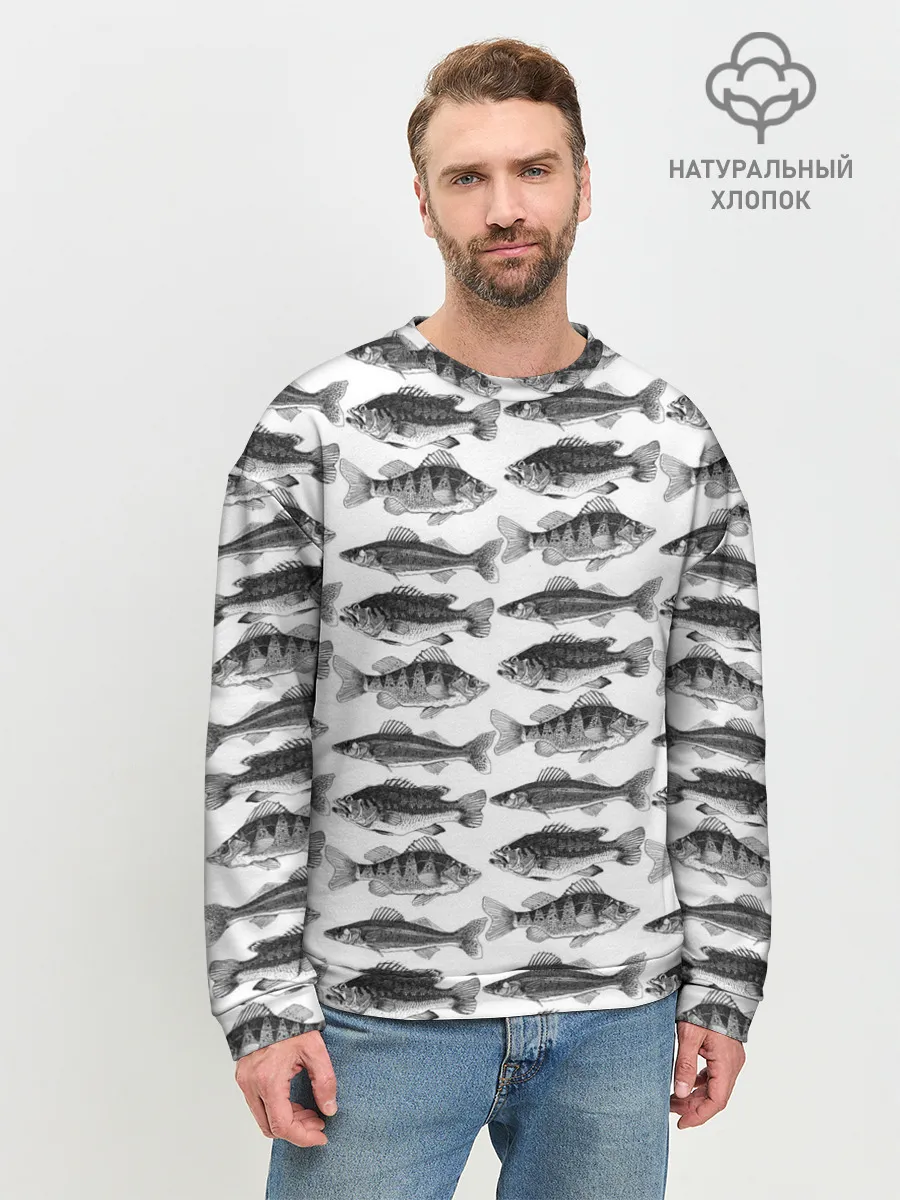 Мужской свитшот базовый / рыбки