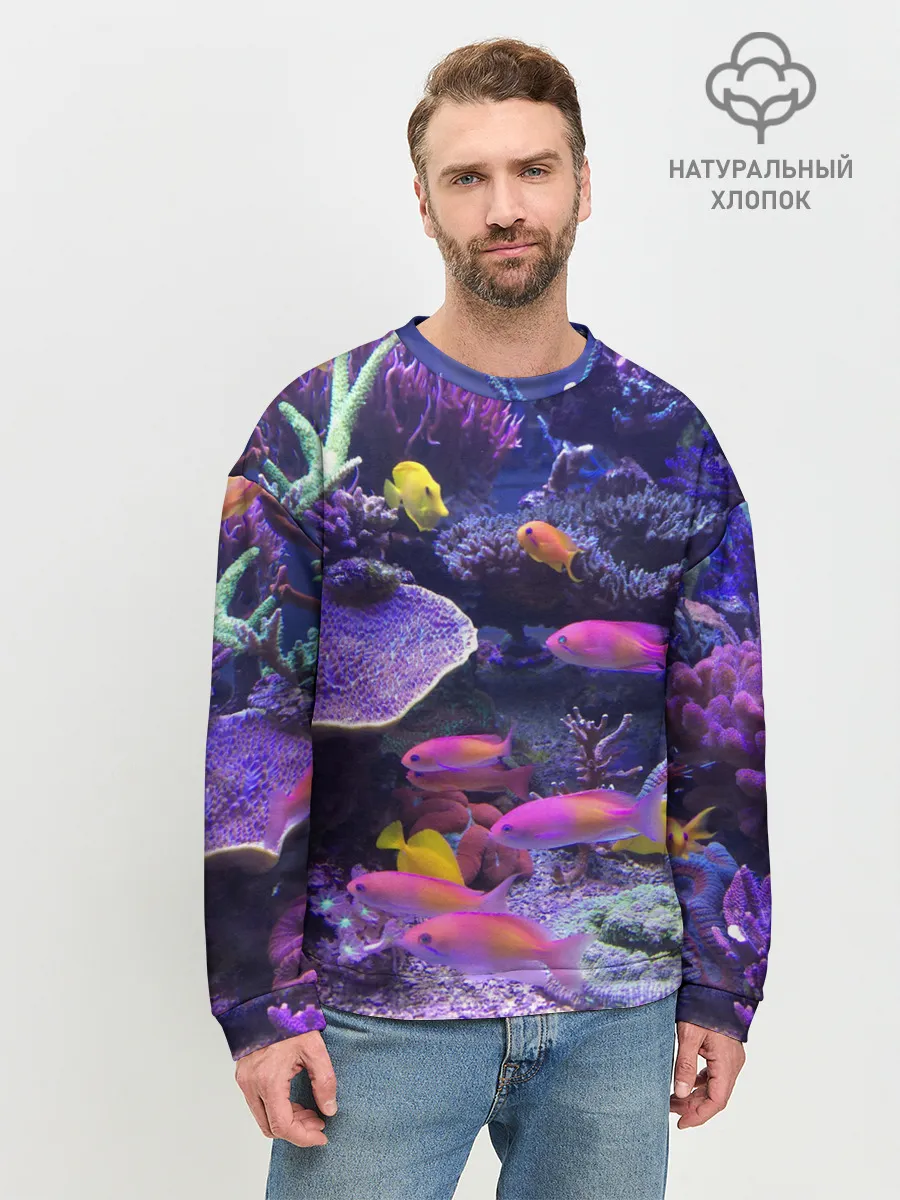 Мужской свитшот базовый / Коралловые рыбки