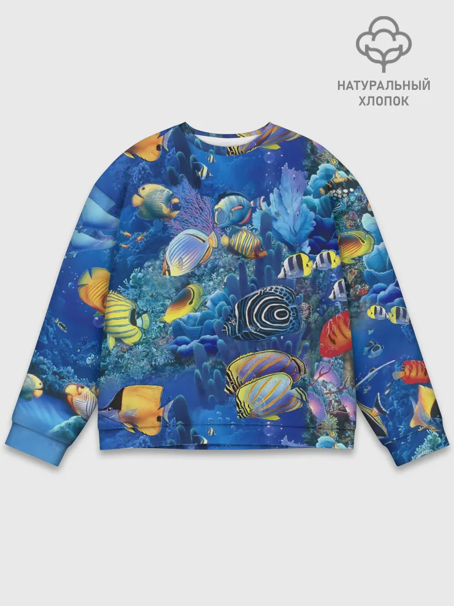 Мужской свитшот базовый / Коралловые рыбки