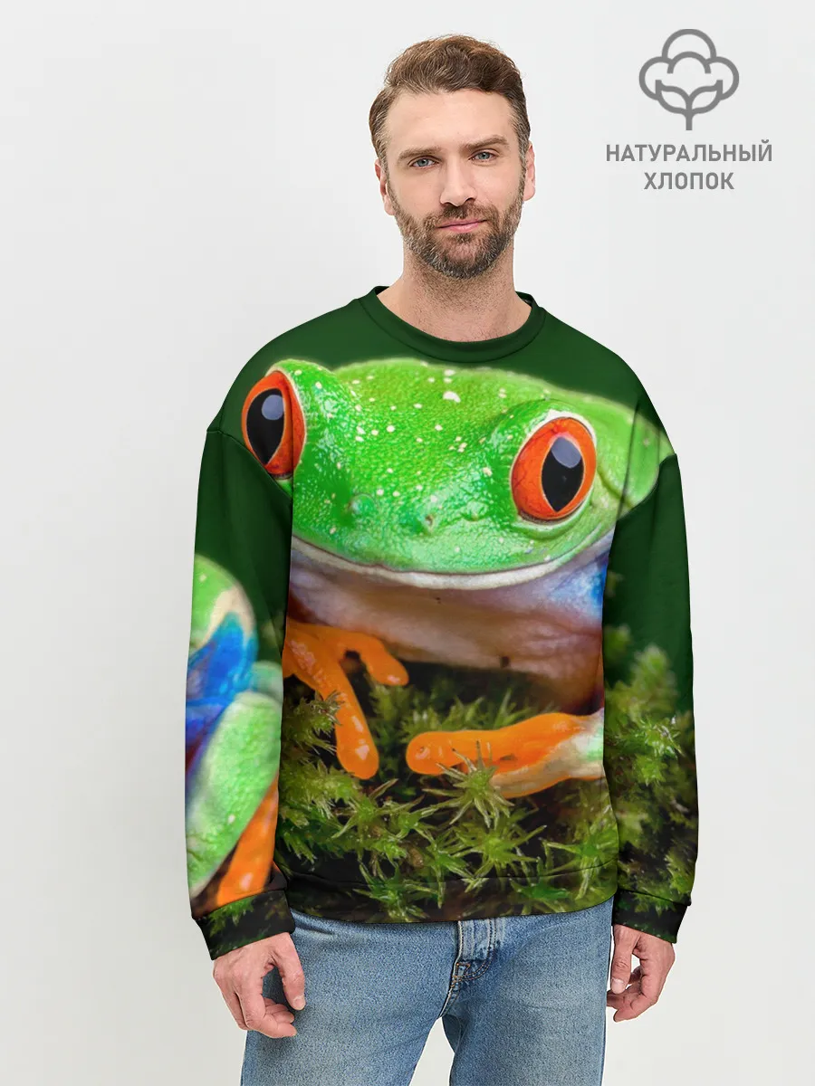 Мужской свитшот базовый / Тропическая лягушка