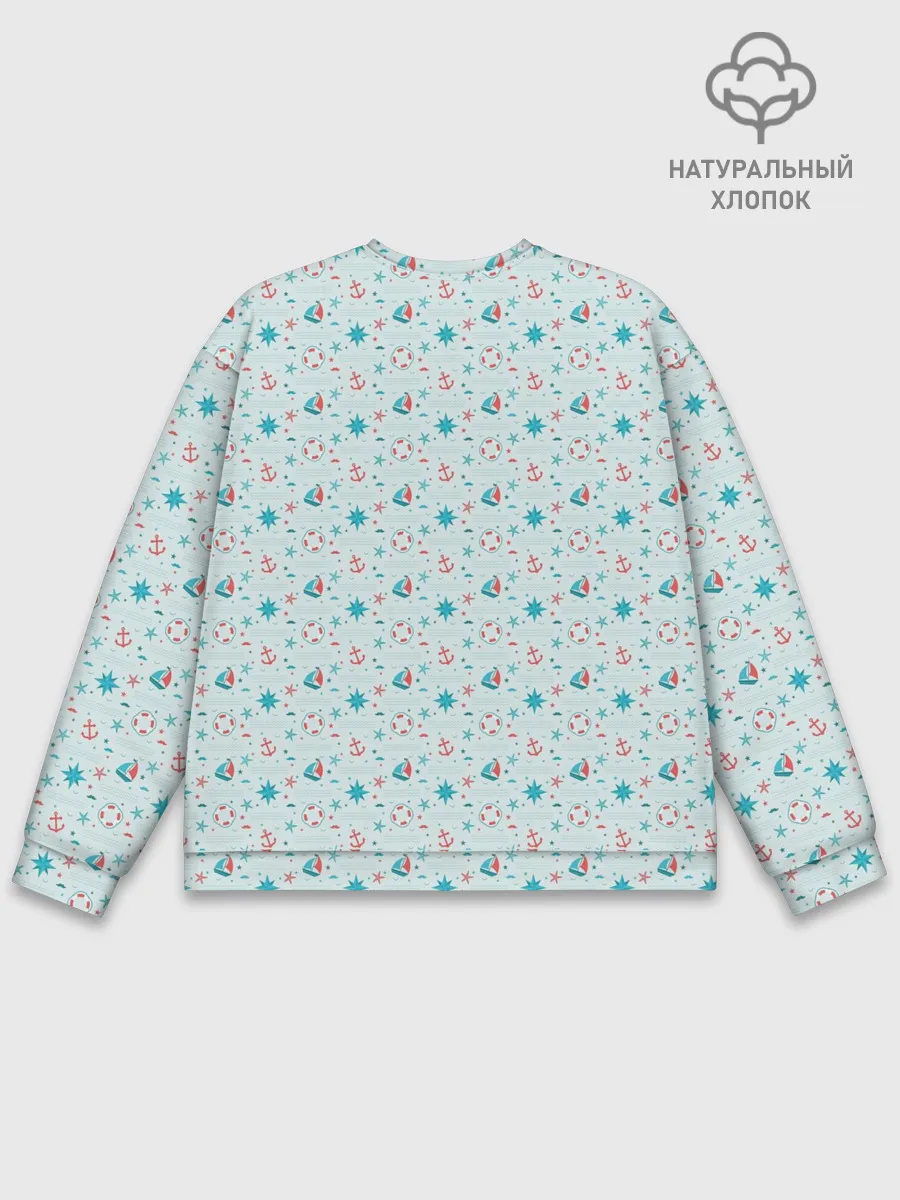 Мужской свитшот базовый / Морской узор
