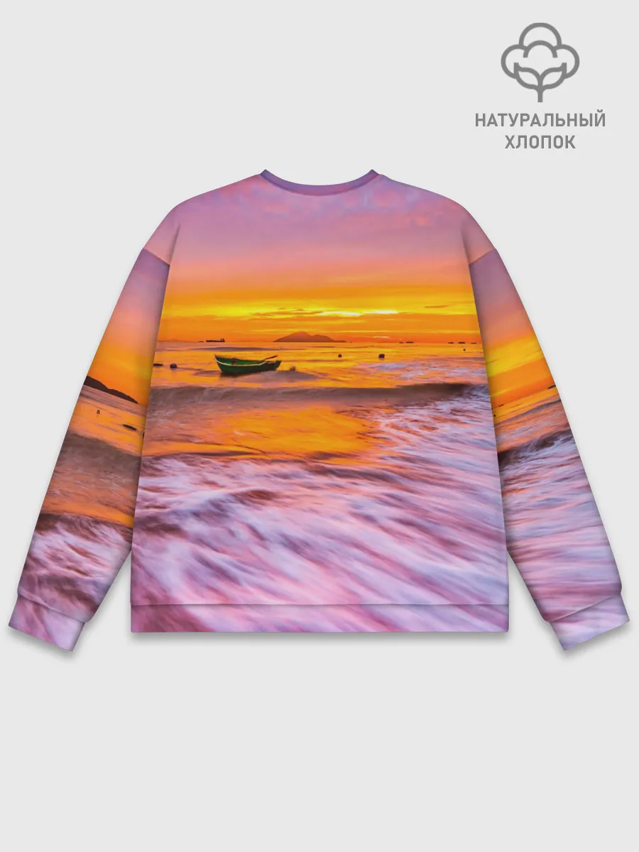 Мужской свитшот базовый / Закат на пляже