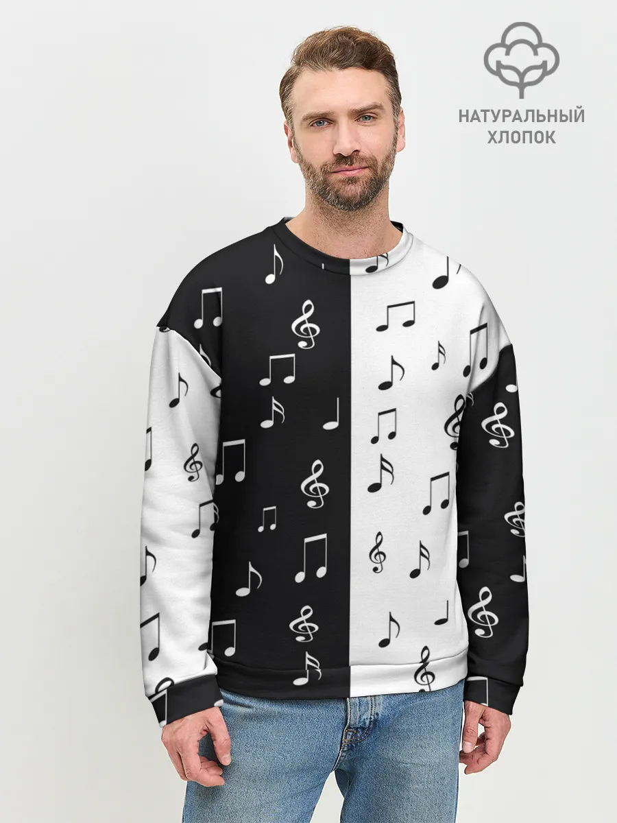 Мужской свитшот базовый / черное и белое | Black & white