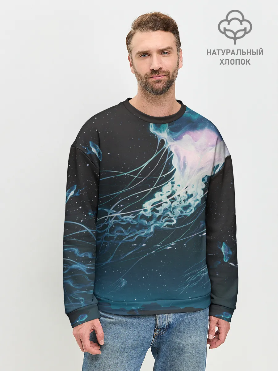 Мужской свитшот базовый / Рисунок медуза