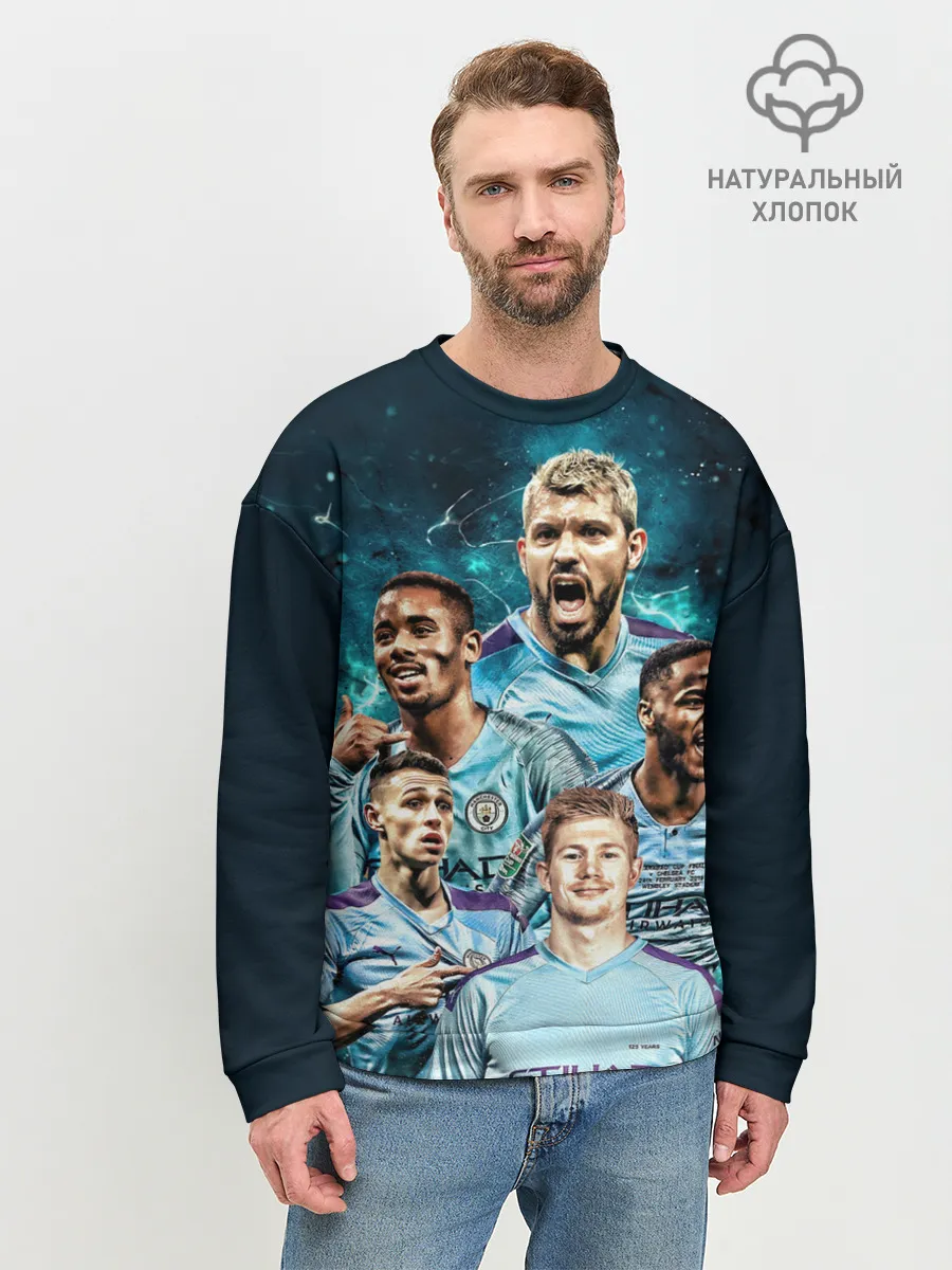 Мужской свитшот базовый / Манчестер Сити Серхио Агуэро