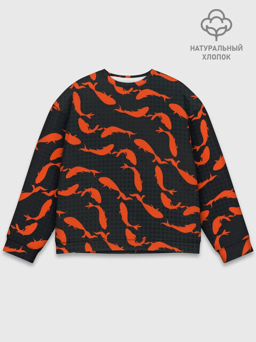Мужской свитшот базовый / Красные рыбки